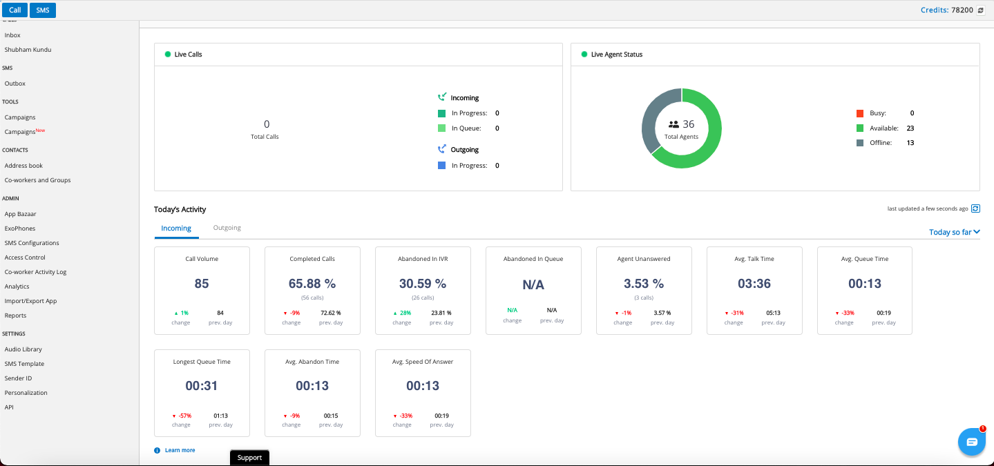 Exotel Dashboard