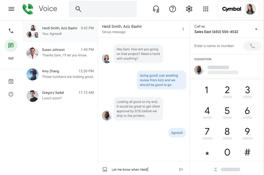 Google Voice Dashboard