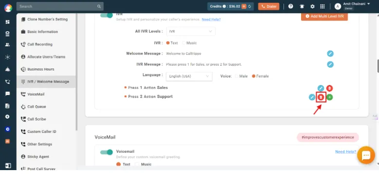 Assign routing actions