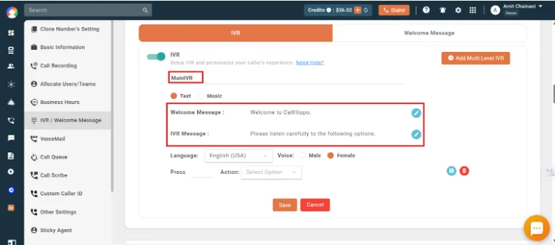IVR system is set up