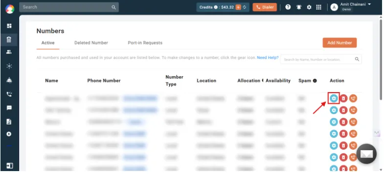 CallHippo Dashboard Settings