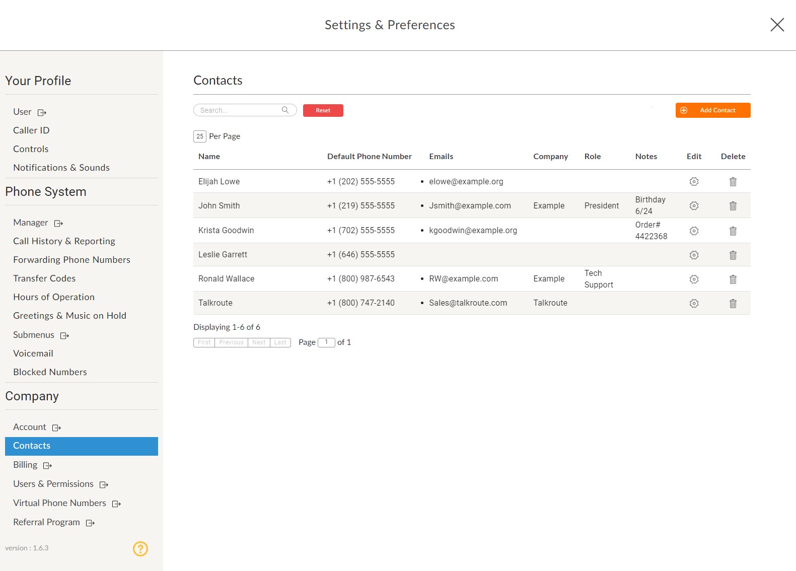 Talkroute Dashboard