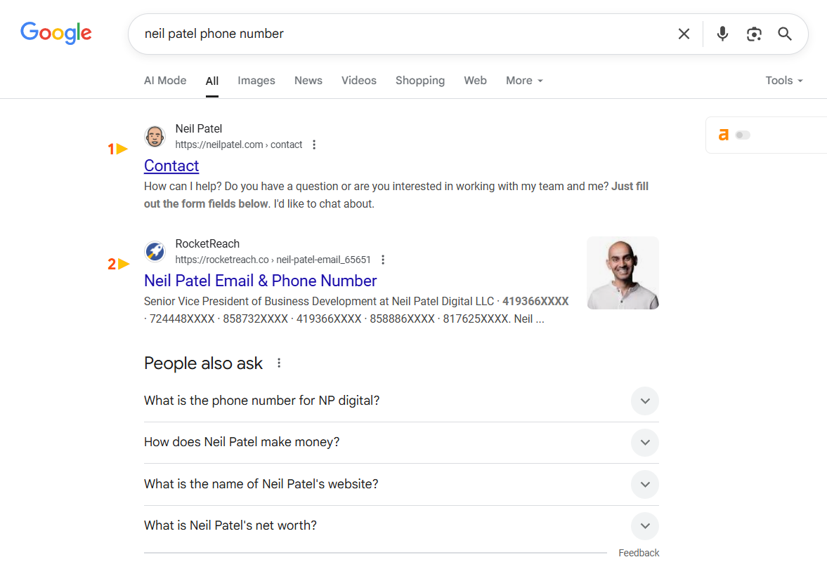 Find Someone's Phone Number on Google