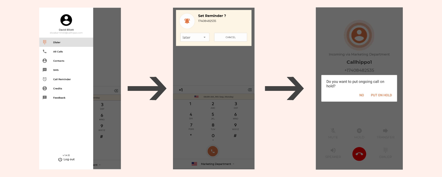 CallHippo call reminder for android app users
