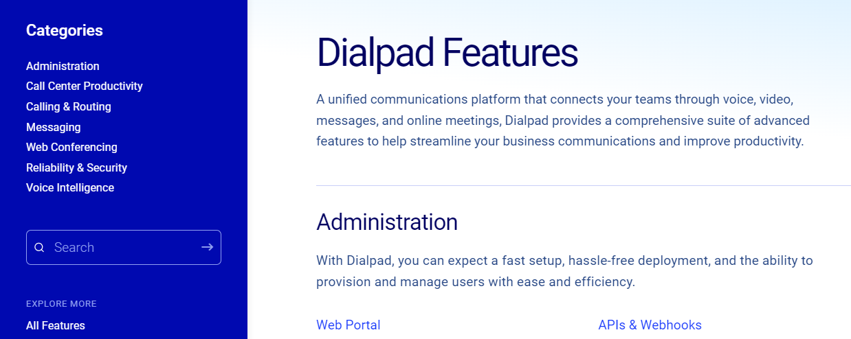 Dialpad VoIP features