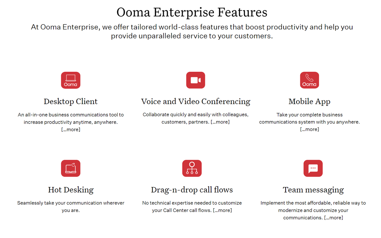 Ooma enterprise features