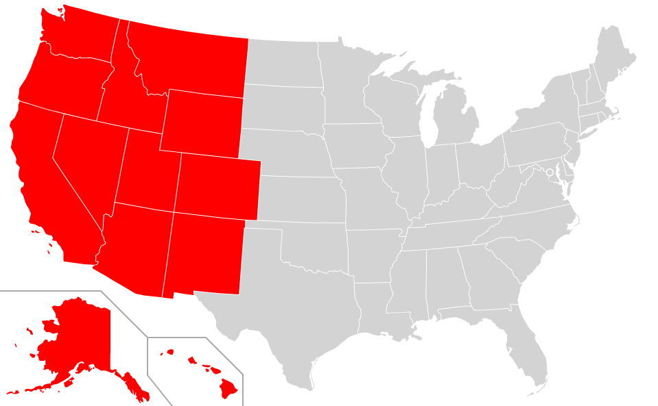Area codes in Western USA