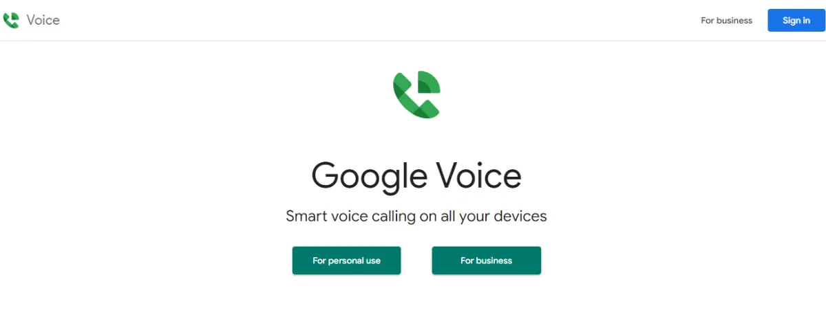Google Voice dashboard