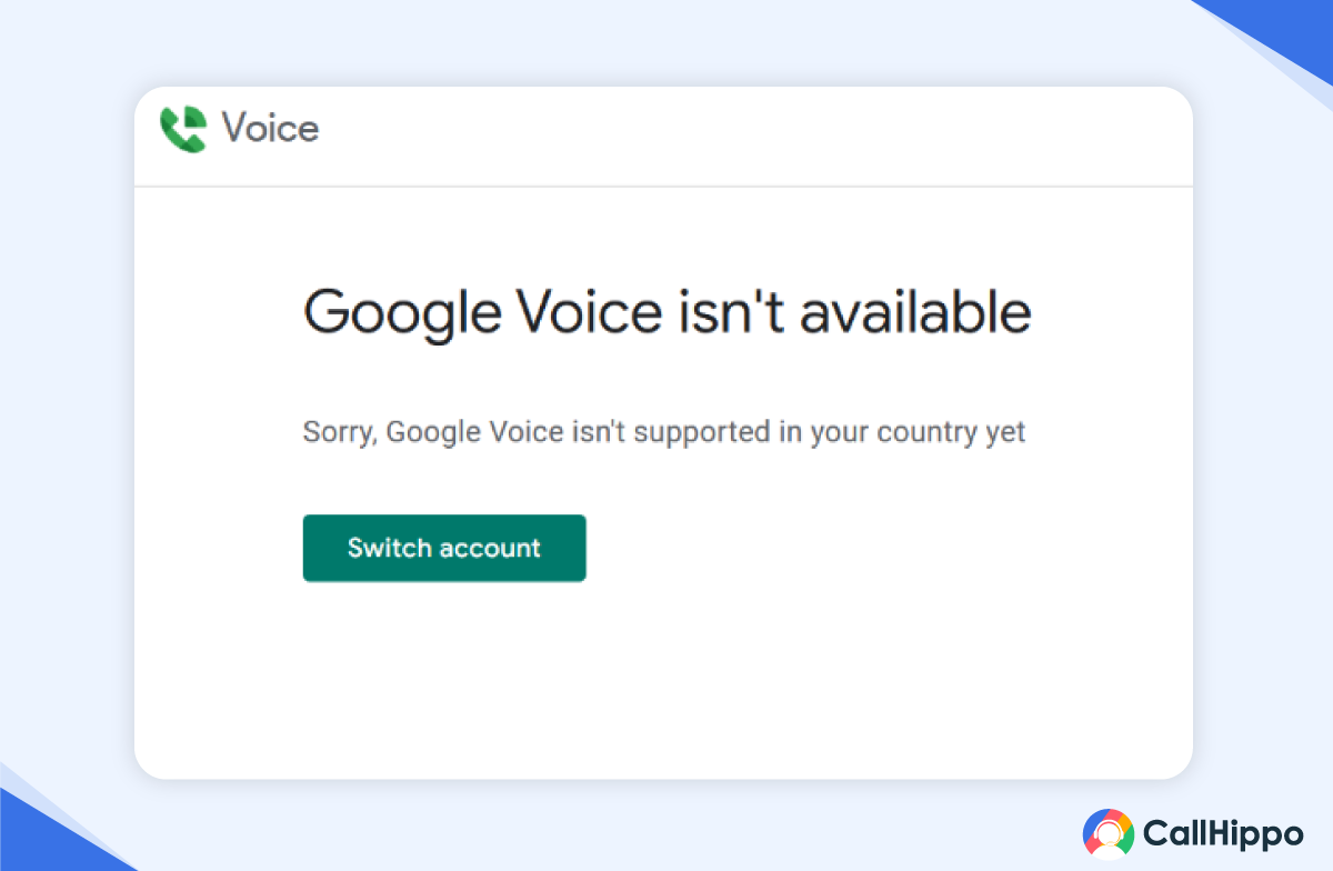 Google Voice isn’t available error