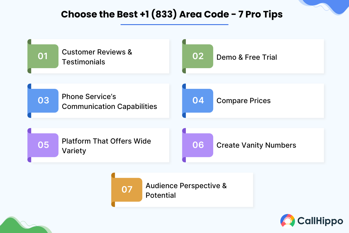 How to choose best +1 (833) area code