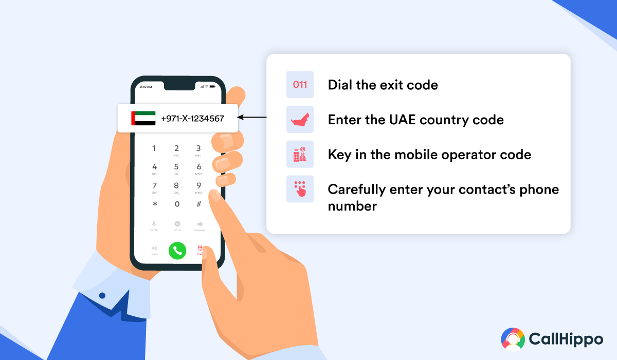 Call a Dubai mobile number from USA