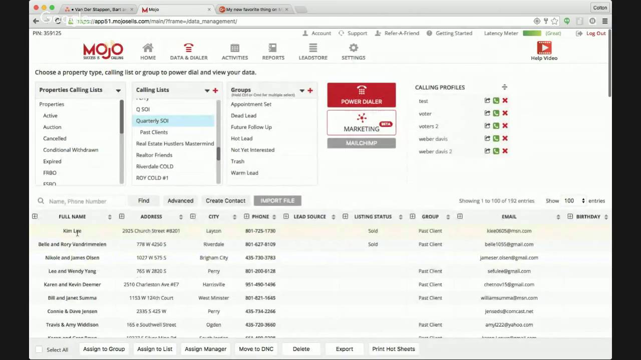 Mojo Dialer Dashboard