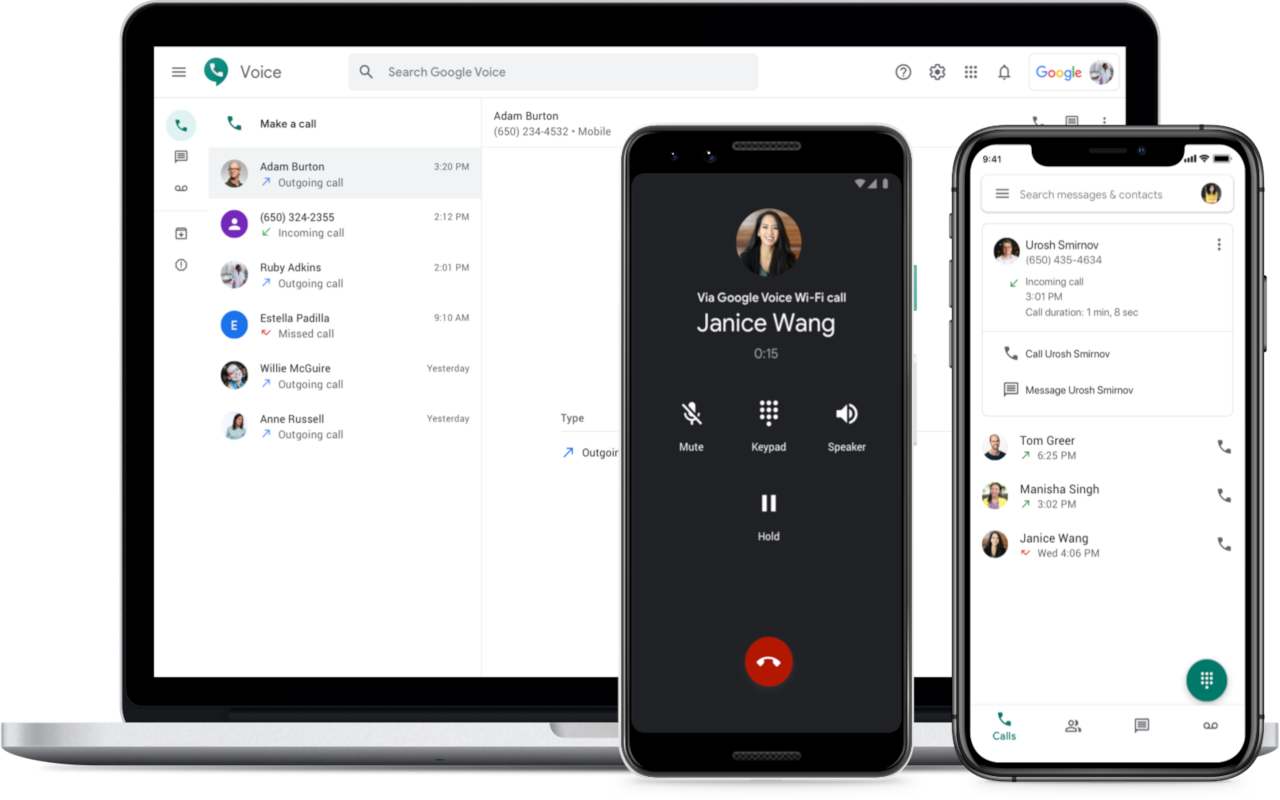 google voice dashboard