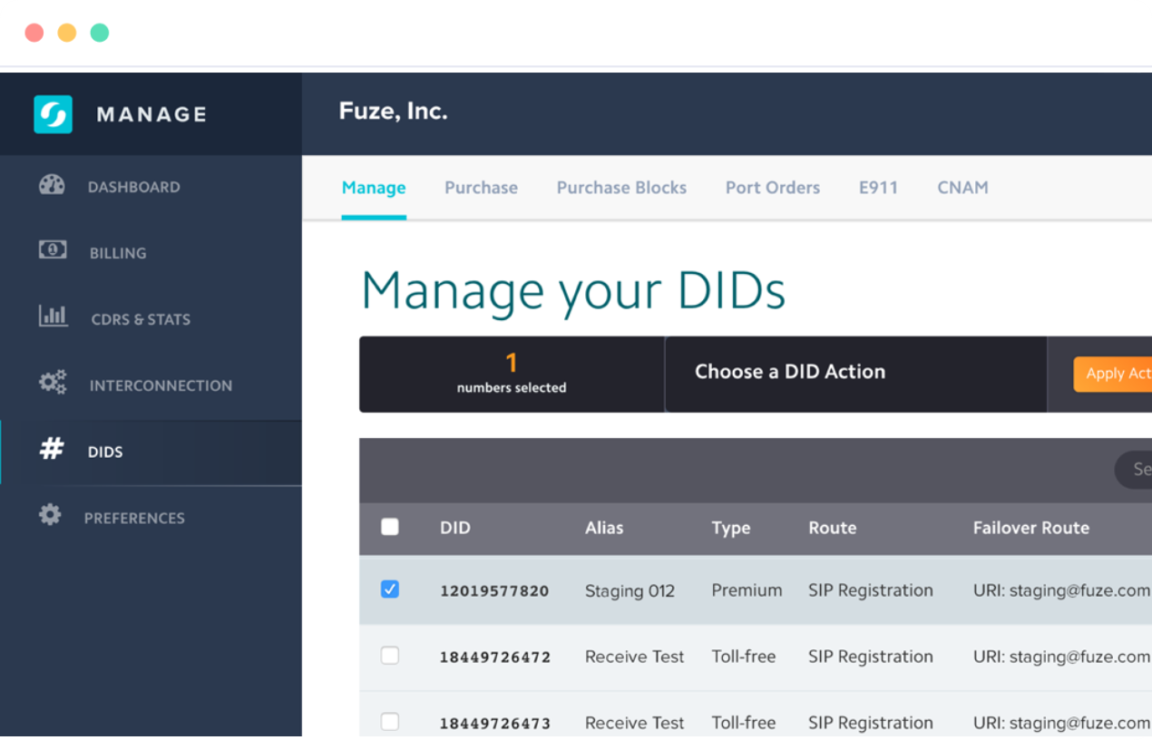 Flowroute Dashboard