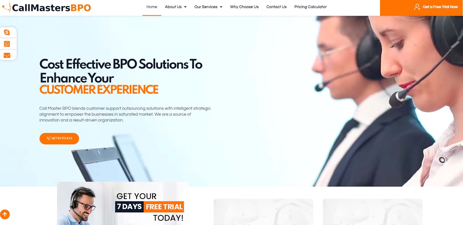 Call master BPO homepage