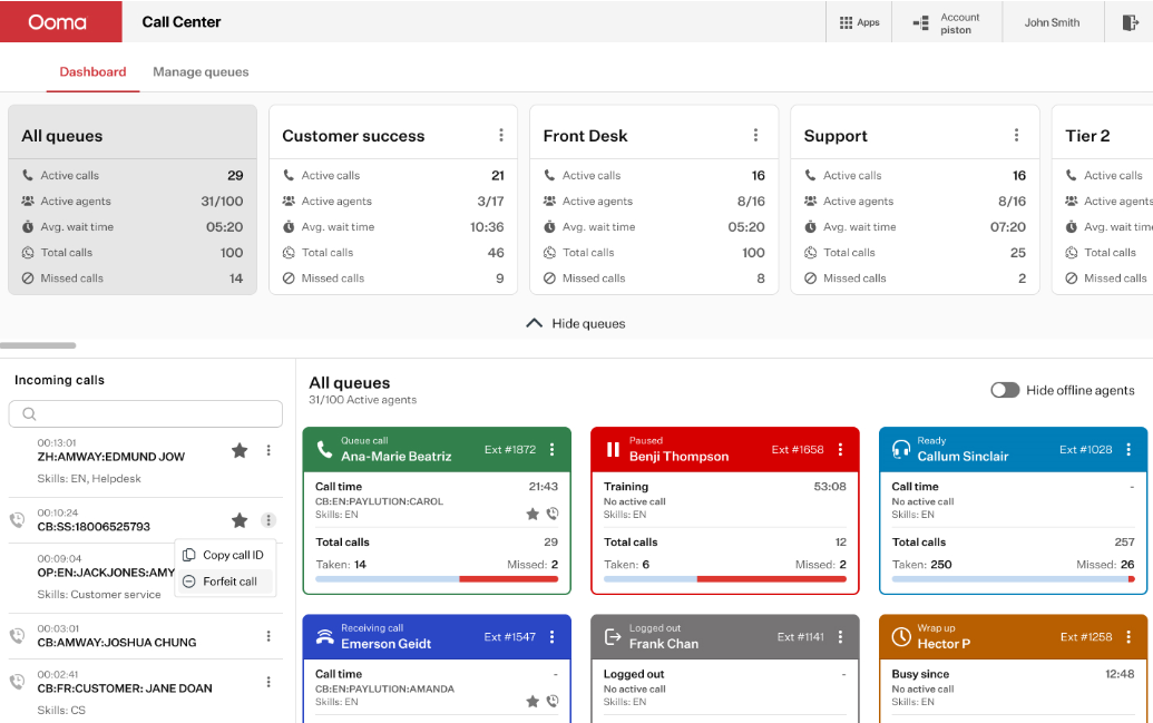 ooma latest dashboard