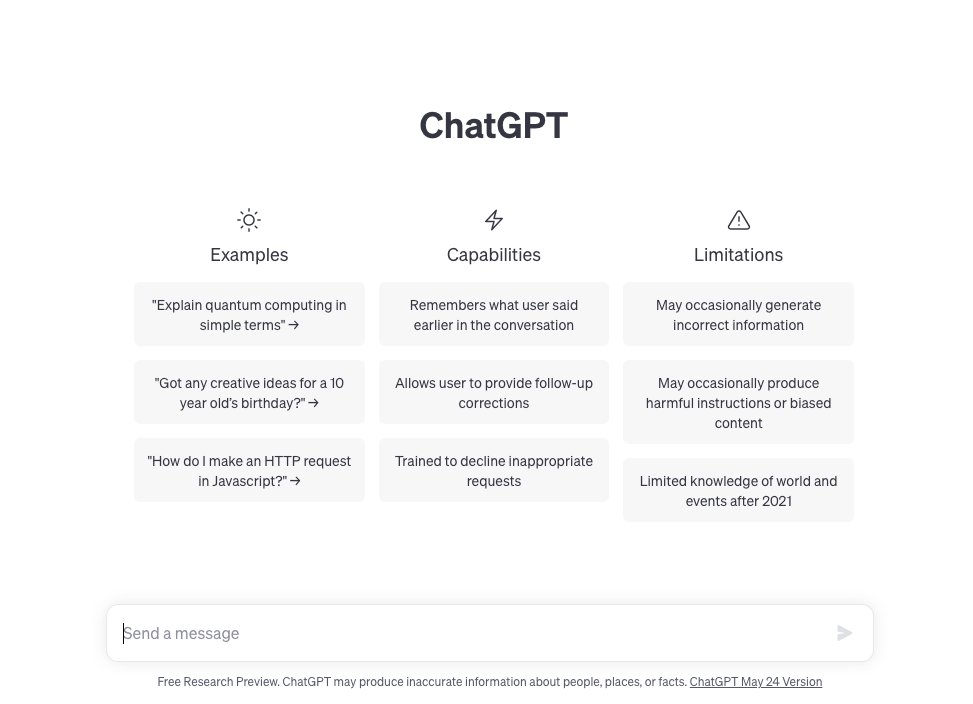 chatgpt homepage