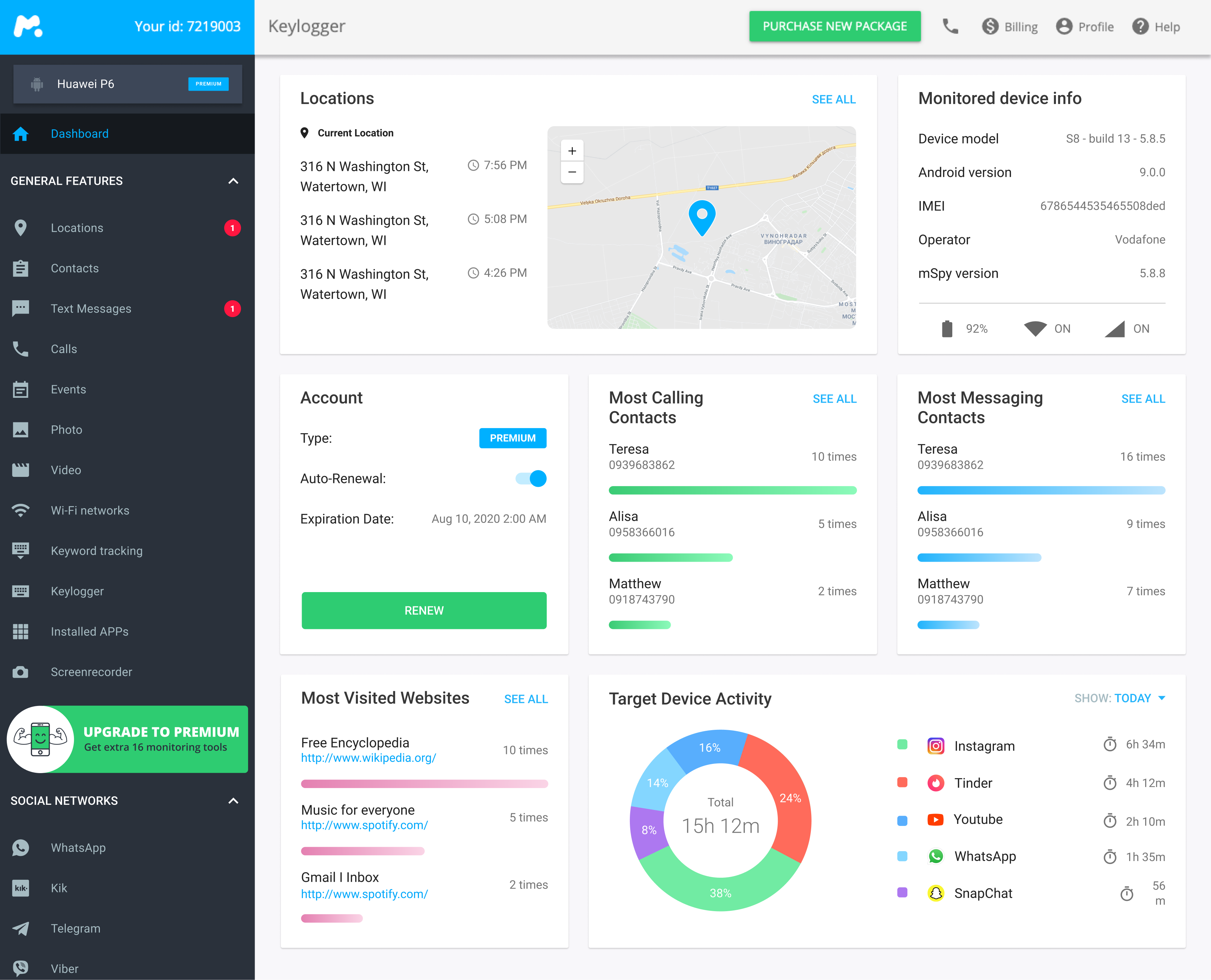 mSpy Dashboard