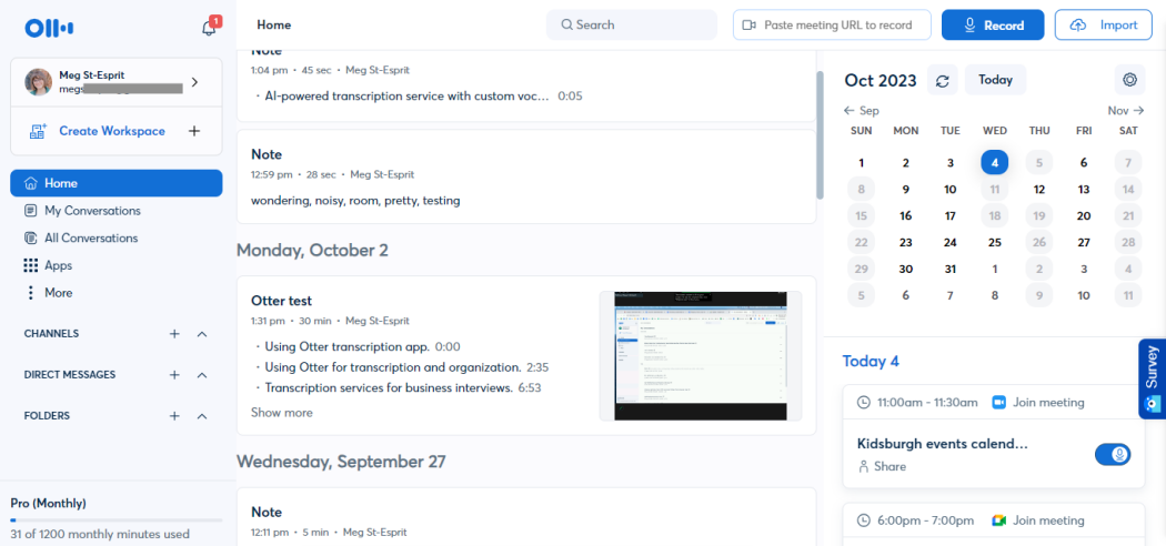 otter io dashboard