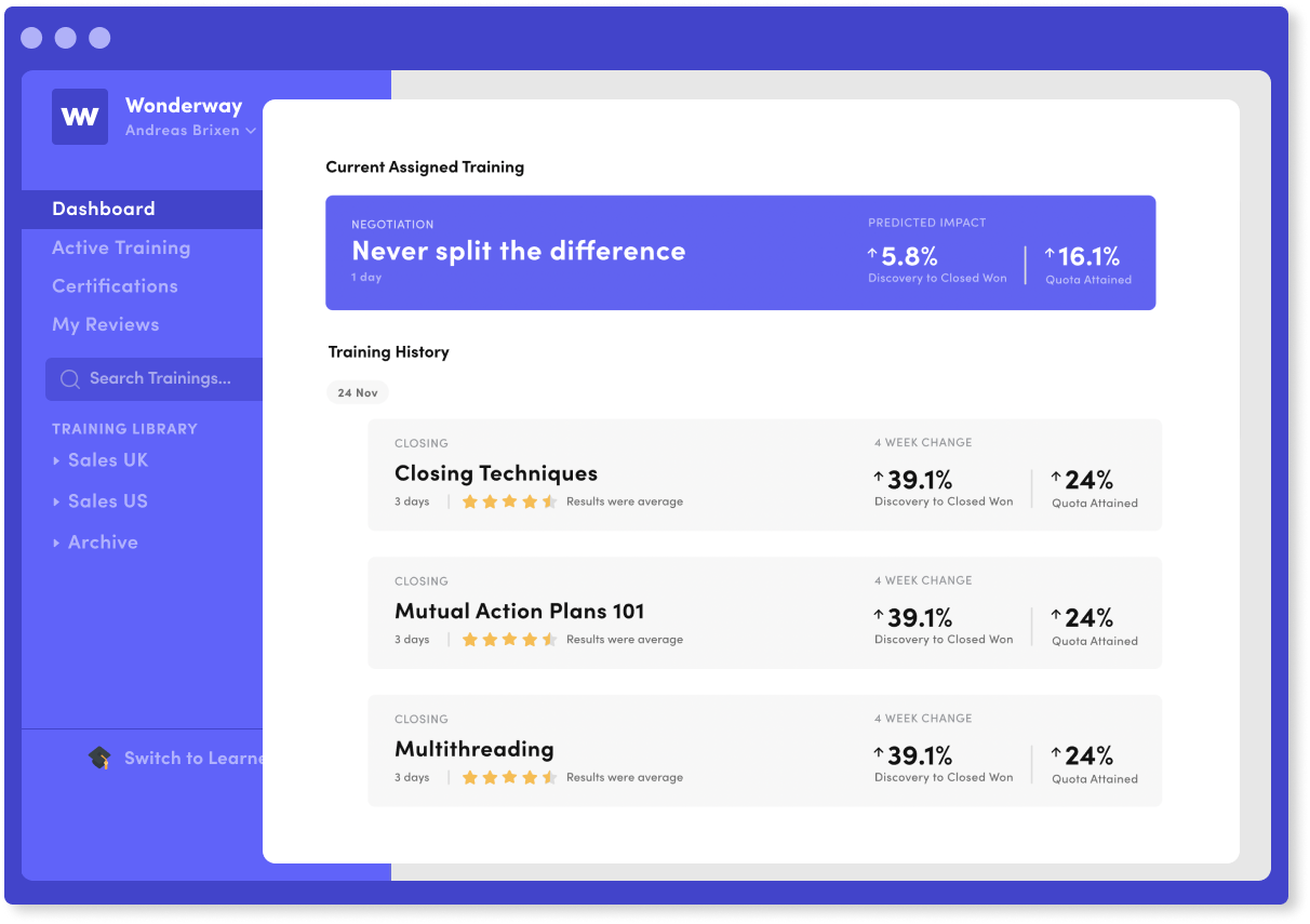 Wonderway dashboard