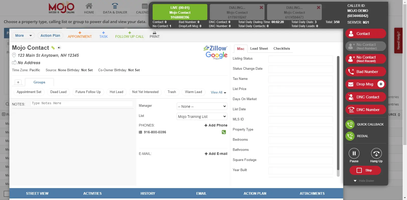 Mojo dialer