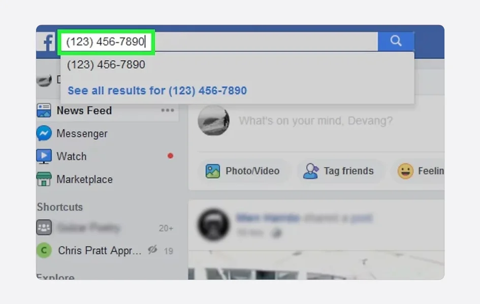 Dashboard image of Facebook