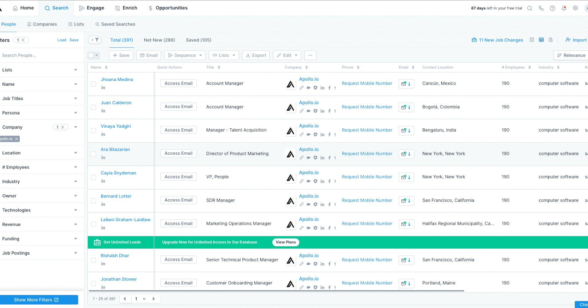Apollo io dashboard